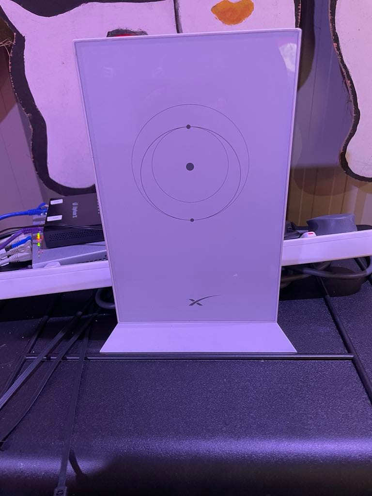 White smart home control panel on stand