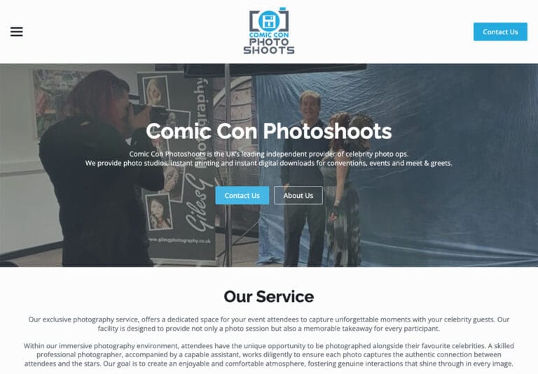 Comic Con Photoshoots: Celebrity photo opportunities UK.